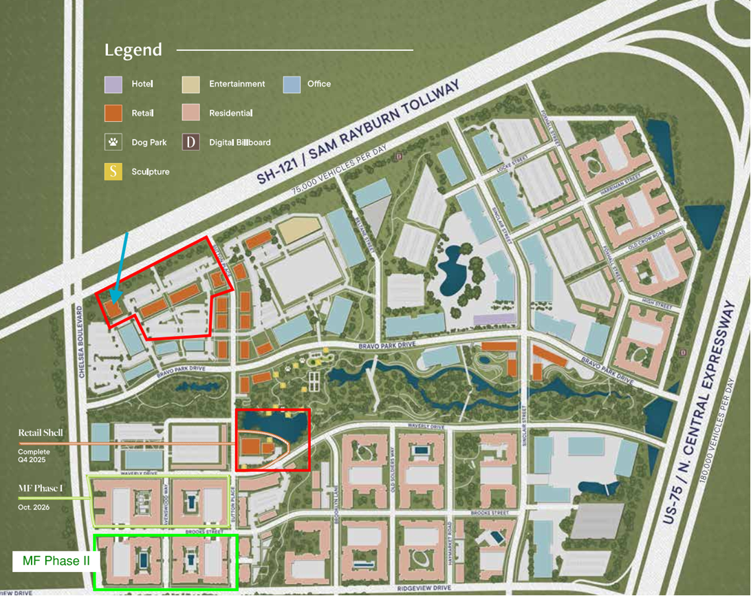 We are actively seeking Fitness, Beauty, and Restaurant uses for Sloan Corners’ Phase I Retail located along SH-121 in Allen, Texas – see area outlined in red on the site plan below. Always available to further discuss and appreciate your time (image 1)