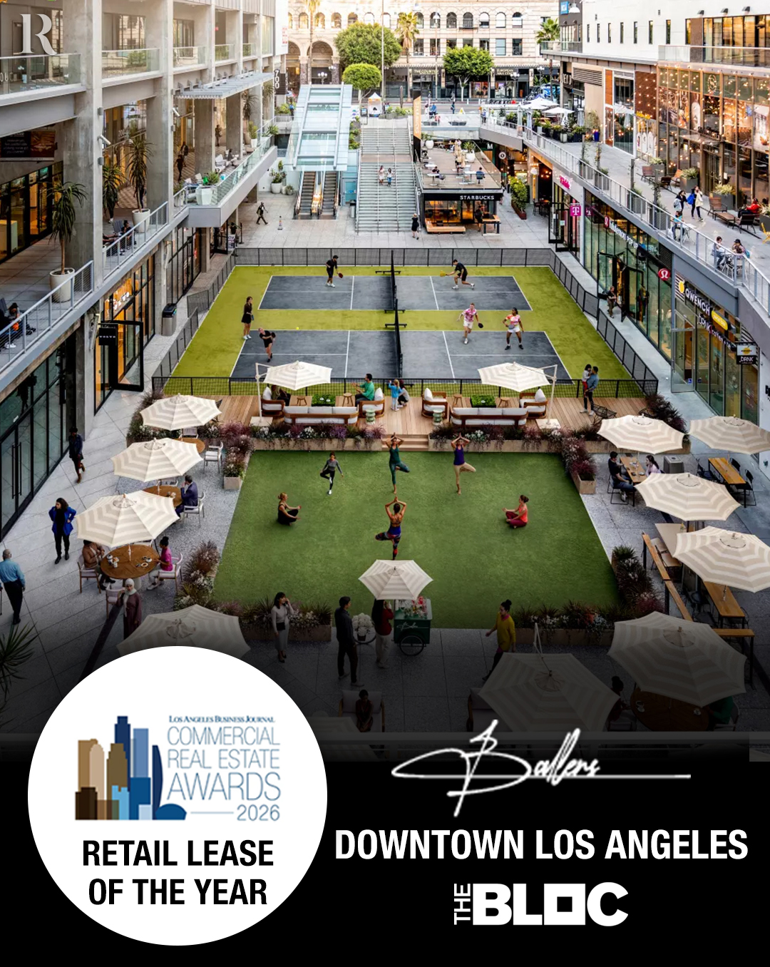 We’re honored to share that the Ballers lease at The Bloc has been named Los Angeles Business Journal Retail Lease of the Year! (image 1)