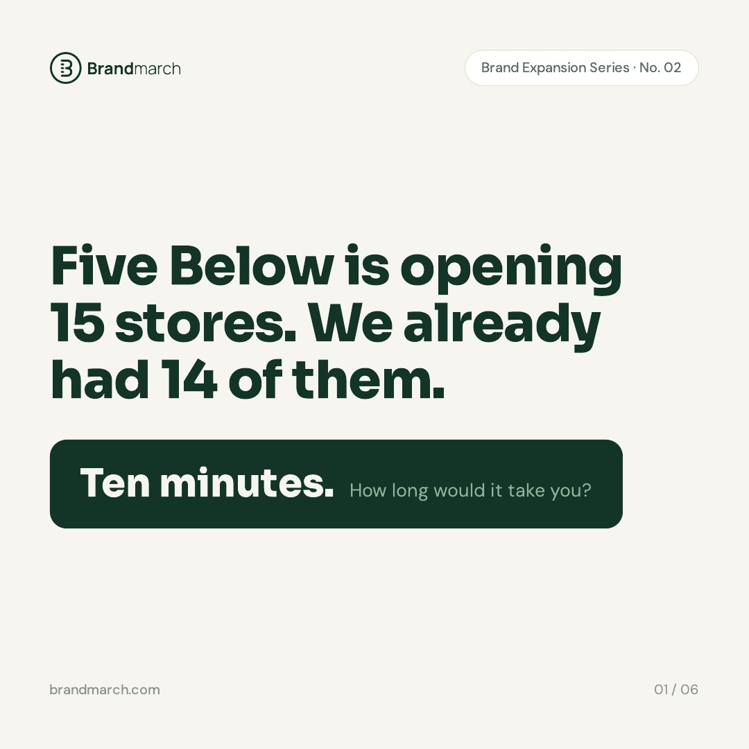 Five Below is opening 15 stores. We already had 14 of them (image 1)
