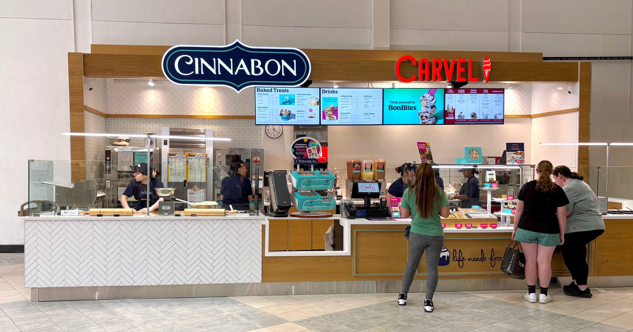 Now open at Dartmouth Mall: Cinnabon and Carvel