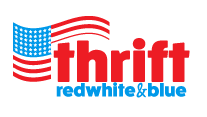 Red White and Blue Thrift logo